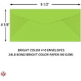 thumbnail image 5 of Lime Green Bright Color #10 Envelopes - Great for Mailing Letters, Business Memos, Invitations, Invoices, Bills | 4 1/8" x 9 1/2" | 50 Envelopes, 5 of 5