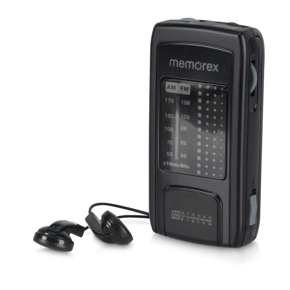 Memorex AM/FM Portable Radio Dynamic bass system 3.5mm headphone jack