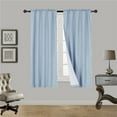 thumbnail image 4 of 1 Set Solid Foam Backing Lined Room Darkening Blackout Window Curtain Panel Treatment Drape Rod Pocket Matte in Different Sizes 84", LIGHT BLUE R64, 4 of 5