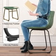 thumbnail image 4 of LainTene 18" PU Leather Dining Chairs Set of 4 – Modern Counter Height Kitchen & Bar Stools with Ergonomic Back, Steel Frame & Non-Slip Feet for Home, Café, Restaurant, Green, 4 of 7