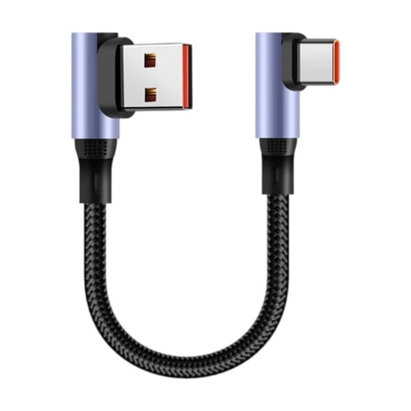 Tizuqe Short USB to USB C Charging Cable Line 90 Degree Bend/Straight Head 15/30cm Long