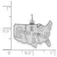 thumbnail image 2 of 925 Sterling Silver Solid Polished Satin Back United States Charm 17x23mm Wide Pendant Necklace for Women, 2 of 2