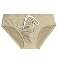 thumbnail image 5 of Mens Swim Briefs Bikini Quick Dry Underwear Drawstring Sport Swimsuit Breathable Beach Soft Thong Underwear Khaki S, 5 of 5