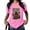 1-Pink, variant on Vintage Halloween Short Sleeve Acid Washed Tops Every Day Is Halloween Print T-shirts Horror Charactersr Graphic Tees Cotton Shirts