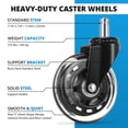 thumbnail image 2 of Office Chair Caster Wheels Replacement Rubber Chair casters for Hardwood Floors and Carpet,(Set of 5) Heavy Duty Office Chair casters for Chairs to Replace Office Chair mats Universal fit, 2 of 9