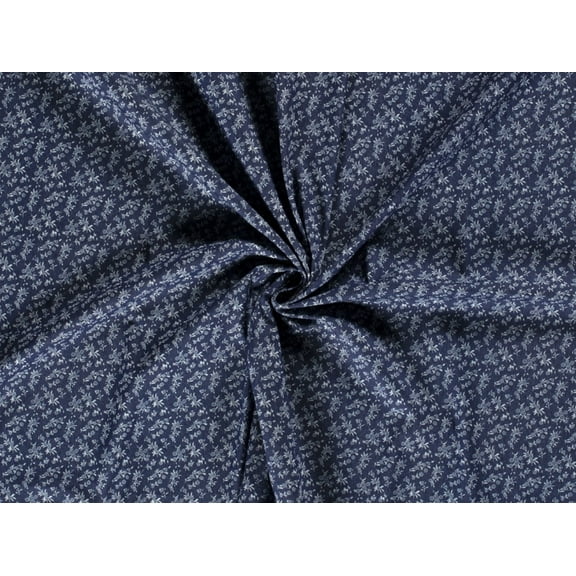 Stretch Woven Denim Dress Fabric Navy - per yard