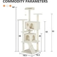 thumbnail image 2 of BestPet 62in Cat Tree Tower for Indoor Cats,Multi-Level Cat Furniture Activity Center with Cat Scratching Posts Stand House Cat Condo with Funny Toys for Kittens Pet Play House,Beige, 2 of 7