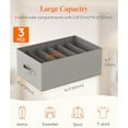 thumbnail image 2 of Lifewit Wardrobe Clothes Organizer 3 Pack, Large Size 6 Grids Closet Jean Storage Bins with Handles and Support Boards, Foldable Drawer Dividers for Sweater, Pants, T-Shirt, Hoodie, Dress, Grey, 2 of 8