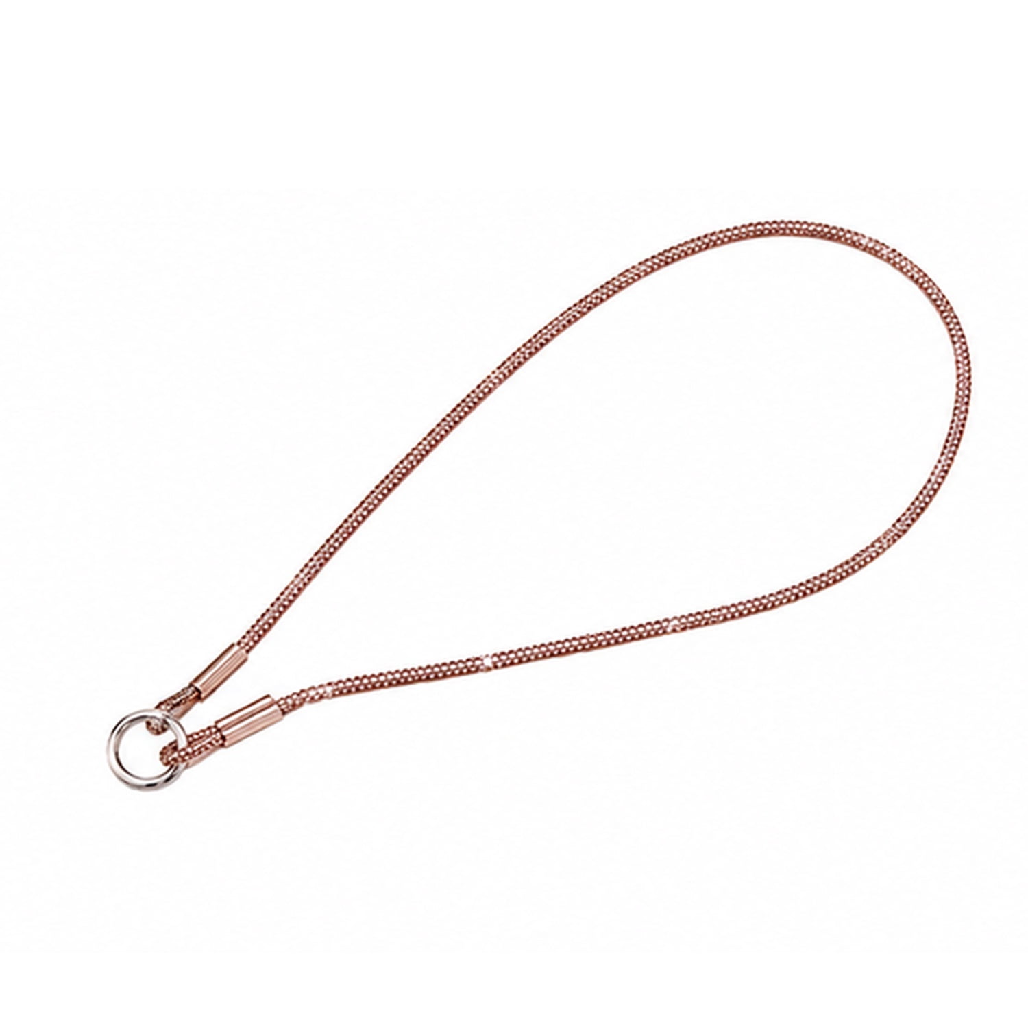 Crystal Neck Lanyard with Keychain Holder - Rose Gold