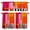 Orange Black Yellow, variant on Blue Gnomes Christmas Kitchen Curtains, Kitchen Curtains and Valances Set of 3, Xmas Balls Tree Snowflake Wooden Light Filtering Tailored Tier Curtain 24 Inch Length Drapes for Cafe Sink Bedroom