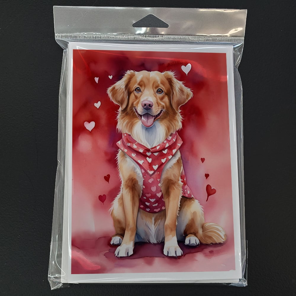 Nova Scotia Duck Tolling Retriever My Valentine Greeting Cards Pack of 8 7 in x 5 in