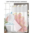 thumbnail image 4 of No Hook Cloth Fabric Shower Curtain with Snap in Liner, Pink Gold Waterproof Shower Curtains Set with See Through Top Window, Boho Modern Abstract Minimalist Aesthetic Flower Bath Curtains 72"x96", 4 of 6
