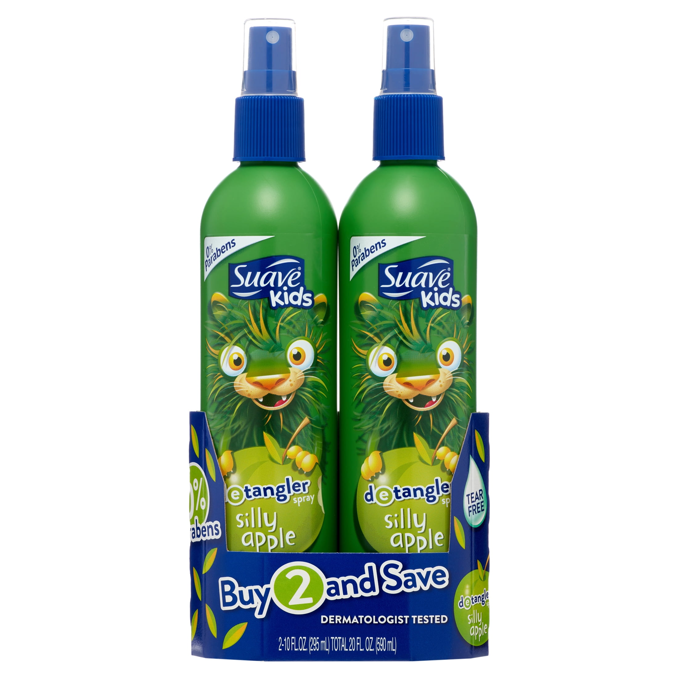 Suave Kids Double Dutch Apple Detangling Spray, 10.5 fl oz, 2 count
