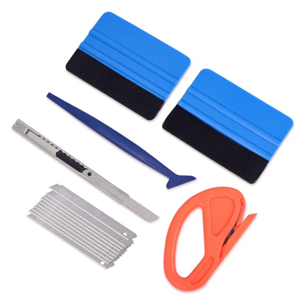 Kit de herramientas para vinilo para vehículos Gomake: espátula de fieltro y cúter