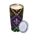thumbnail image 3 of Kll Mardi Gra Geometric Stainless Steel Vacuum Insulated Coffee Cup 20 Oz Insulated Travel Mug Water Cup With Leak-Proof Straw Lid & Flip Lid,1 Metal Straws,1 Cleaning Brush, 3 of 8