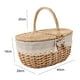 thumbnail image 2 of Cesta de picnic de mimbre con tapa y asa, cesta de almacenamiento de mimbre portátil de estilo rural Grande, 2 of 9