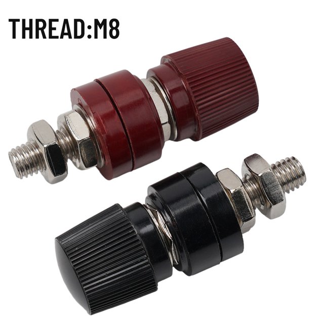 Bgsha 2PCS 3/8\" Copper Battery Post Connector Remote Battery Post Terminal Block Kit