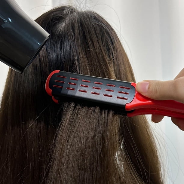 Pinza Para Alisar El Cabello, Herramienta Plana Para Alisar El Cabello, Ventilación Hueca Antiestática, Cepillo Alisador De Cabello De Doble Cara En Forma De V