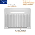 thumbnail image 6 of Awoco 30" Stainless Steel Under Cabinet 7" Range Hood with Gesture Control, 7" Round Top Vent, 6 of 8