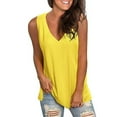 thumbnail image 2 of Fshinging Summer Casual Tank Tops Solid Color Sleeveless V Neck Tuinc Blouse Holiday Beach Women Vest Clothes, 2 of 6
