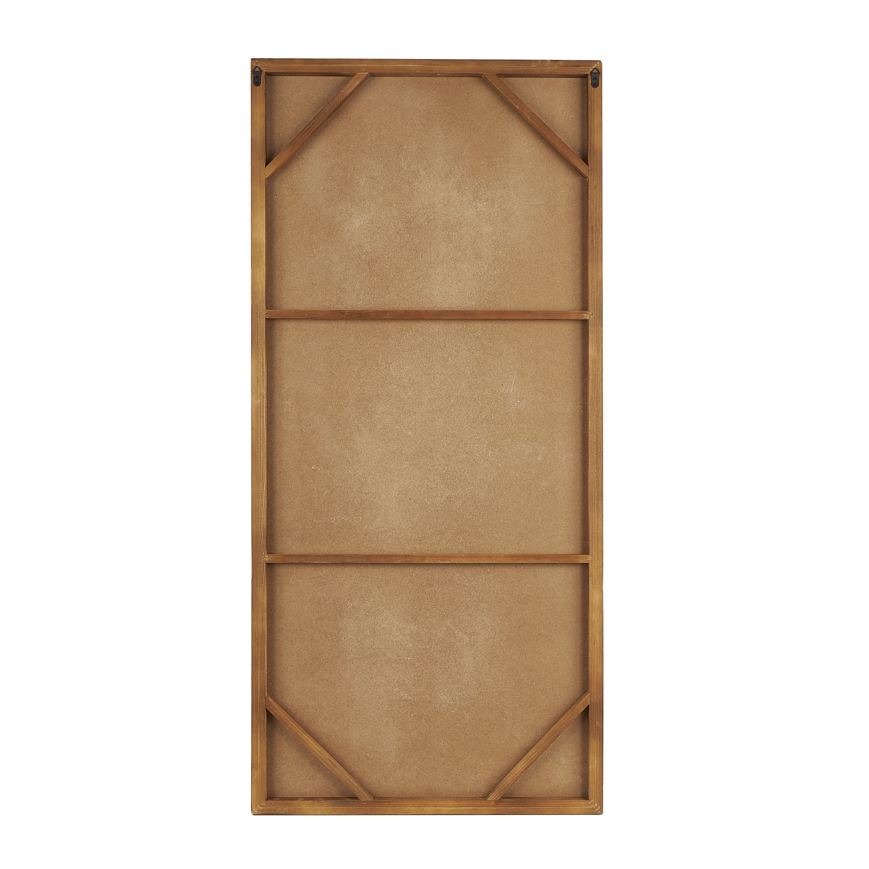 DecMode White Wood Dimensional Geometric Shaped Geometric Wall Decor with Brown Wooden Frame