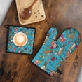 thumbnail image 5 of Dogs with Flowers Kitchen Oven Mitt and Pot Holder Sets 2 Pcs for Baking, Cooking and Grilling, Heat Resistant Up To 392 °F, 5 of 7