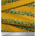 thumbnail image 2 of Soimoi Gold Heavy Canvas Fabric Cactus With Conical Pot Tree Print Fabric by Yard 58 Inch Wide, 2 of 3