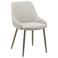 thumbnail image 1 of Bouclair White Cream Upholstered Chair with Gold Metal Legs, 1 of 5