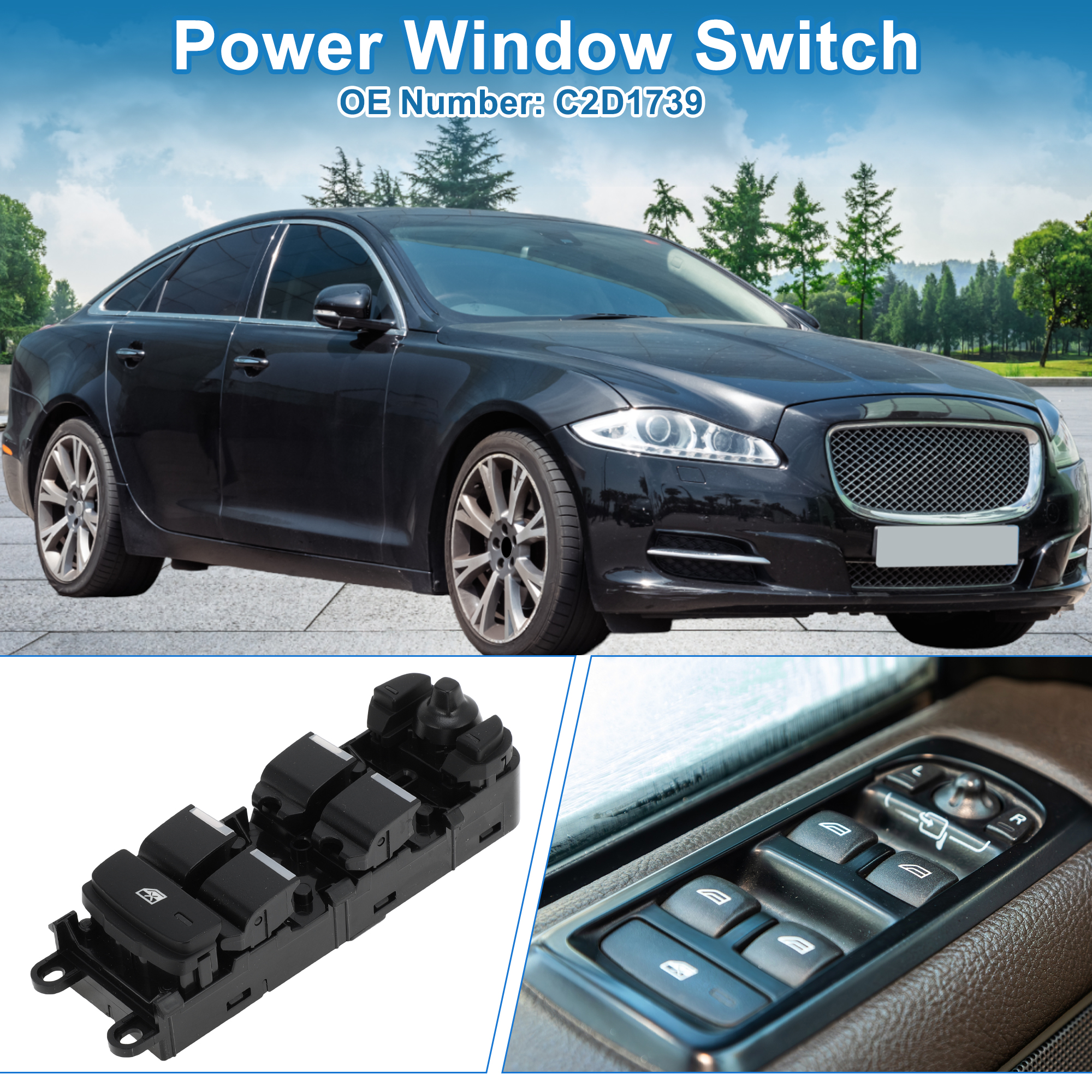 Unique Bargains Power Window Switch No.C2D1739 Front Left Driver Side Window Control