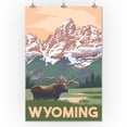 thumbnail image 2 of Wyoming, Moose and Mountains (24x36 Giclee Gallery Art Print, Vivid Textured Wall Decor), 2 of 3