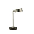 thumbnail image 1 of Benzara BM209043 Lampe de Table avec Support en Métal à Tige et Tête Réglable, Argent et Noir, 1 of 2