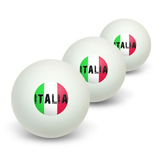 Italia - Italy Italian Flag Novelty Table Tennis Ping Pong Ball 3 Pack