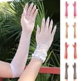 thumbnail image 2 of Visland Gants Longs en Résille à Strass pour Femmes, Gants en Maille Scintillante Longueur Coude pour Rave, Fête, Halloween, Mariage, Accessoires de Costume, 2 of 8