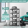 thumbnail image 3 of IKIMI 62"H 5-Tier Metal Garage Shelving, 2500Lbs Heavy Duty Adjustable Garage Storage Shelves for Home, Garage, Basement, 61.6"H x 27.5"W x 12"D, 3 of 7