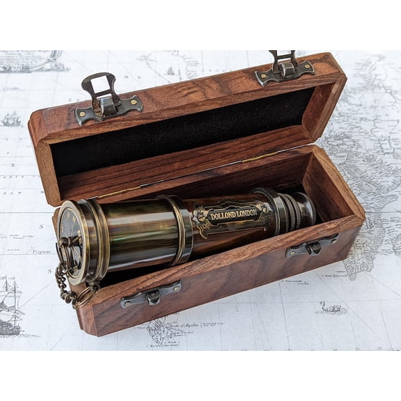 Brass Working Telescope | Vintage Pirate Spyglass – Dollond London Style – Engraved Gift For Boys