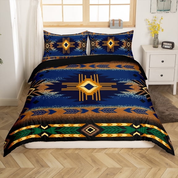 Erosebridal Tribal Aztec Comforter Cover Twin,Hippie Boho Bedding Twin Size,Microfiber Reversible Comforter Cover Twin,Teenager Bedroom Decor,3-Piece(No Comforter)
