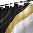 thumbnail image 3 of Black Marble Gold Line Pattern Shower Curtain 36"x72" ,Bathroom Decorative Shower Curtains Set with 12 Hooks,Modern Waterproof Washable Shower Curtain, 3 of 6