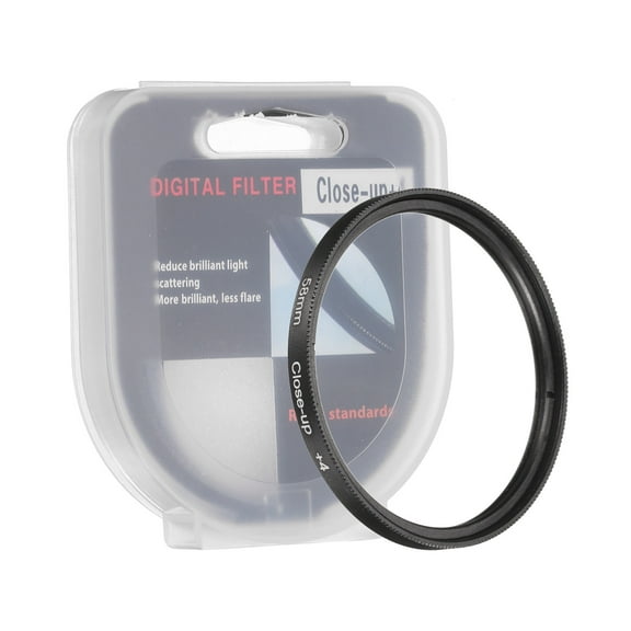 58mm Close-up Filter Macro Lens Filter  4 Diopter Magnification Close-up Lenses with Cap, Black