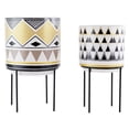 thumbnail image 4 of Aspire Home Accents Ayaz Mid Century Modern Assorted Round Multicolor Ceramic Plant Planters (2 Pack), 4 of 5