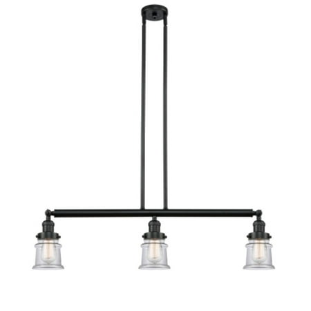 

Innovations 213-BK-S-G182S Small Canton 3 Light Island Light part of the Franklin Restoration Collection Matte Black