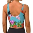 thumbnail image 4 of Uemuo Tropical Jungle Flamingo Pattern Women's Sports Bra - High Impact Support, Breathable, and Comfortable Athletic Bra for Running, Yoga, and Workouts, 4 of 9