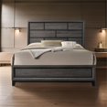 thumbnail image 3 of Pemberly Row Queen Bed with Brick Pattern Panel Headboard in Gray and Black, 3 of 6