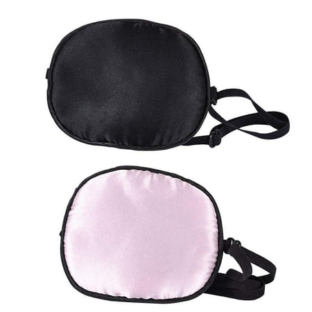 eZAKKA 2 Pieces Silk Eye Patch Elastic Eye Patches Lazy Eye Patches for Adults Lazy Eye Amblyopia Strabismus, Black and (Best Eye Patches For Babies)