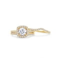 thumbnail image 4 of AFFY 1.60CT Round Moissanite Diamond Three-in-One Halo Wedding Trio Ring Set for Women 14K Yellow Gold-10, 4 of 6