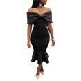 thumbnail image 3 of New Women‘s Explosions Evening Dress Temperament Wrapped Chest Bow Fishtail Skirt. tzw, 3 of 6
