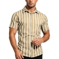 thumbnail image 3 of Guluxicc Men's Striped Shirts Button Down Short Sleeve Shirts for Everyday Wear Summer Casual Outfits, 3 of 5