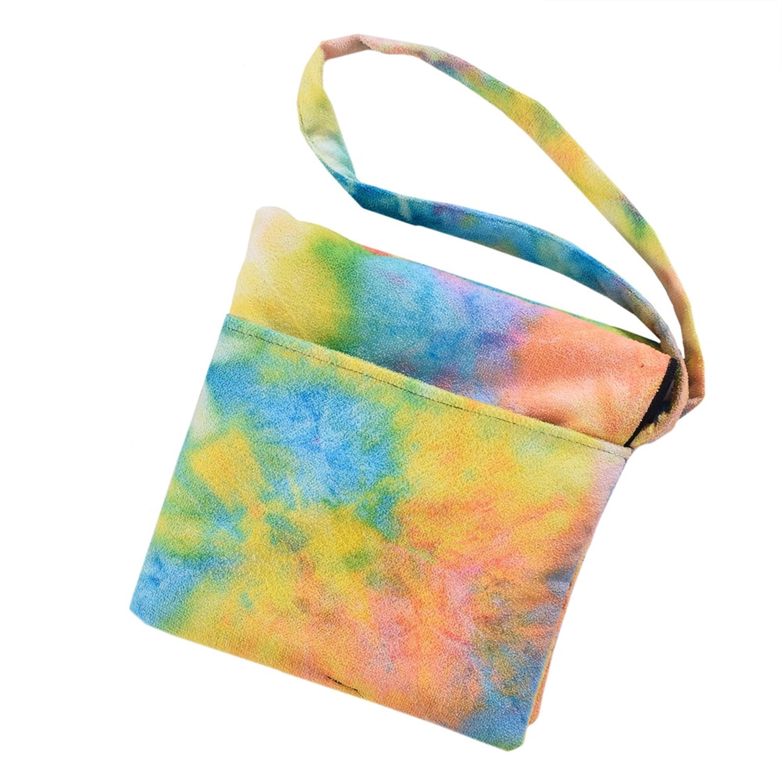 FastXmas Beach Chair Towel, Microfiber Colorful Tie Dye Lounge Chair Cover with 3 Side Pockets, Quick Dry Chaise Lounge Cover Soft Thick Oversized Pool Towel for Outdoor Sunbathing Furniture(29"x82")