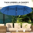 thumbnail image 6 of TENGDA Outsunny 9.5  Double-sided Patio Umbrella with 3 Air Vents Tilt and Crank Outdoor Umbrella Navy Blue On-Site, 6 of 10
