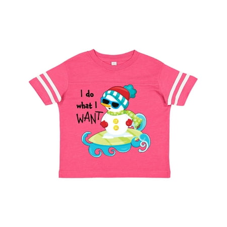 

Inktastic I Do What I Want summer snowman surfing Gift Toddler Boy or Toddler Girl T-Shirt