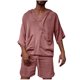 thumbnail image 1 of Conjunto de Traje para Hombre, Casual Manga Corta con Capucha, Pantalones Cortos de Bolsillo Conjunto de Color Sólido para Hombres, 1 of 7